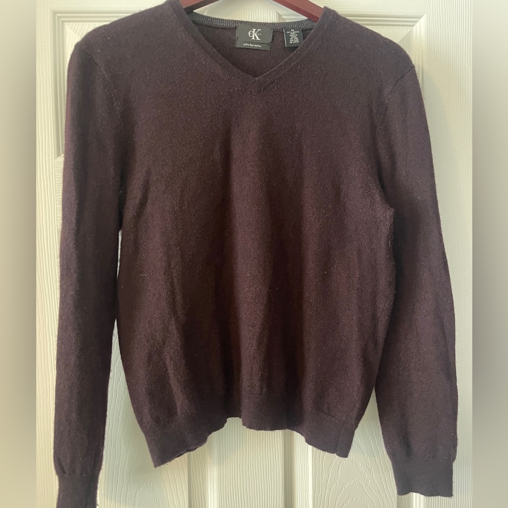Calvin Klein Men's V-Neck Sweater - Deep Brown